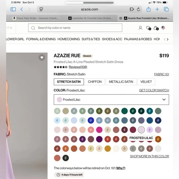 Azazie “Rue” Bridesmaid’s Lavender Dress women’s size 0 - Picture 8 of 16